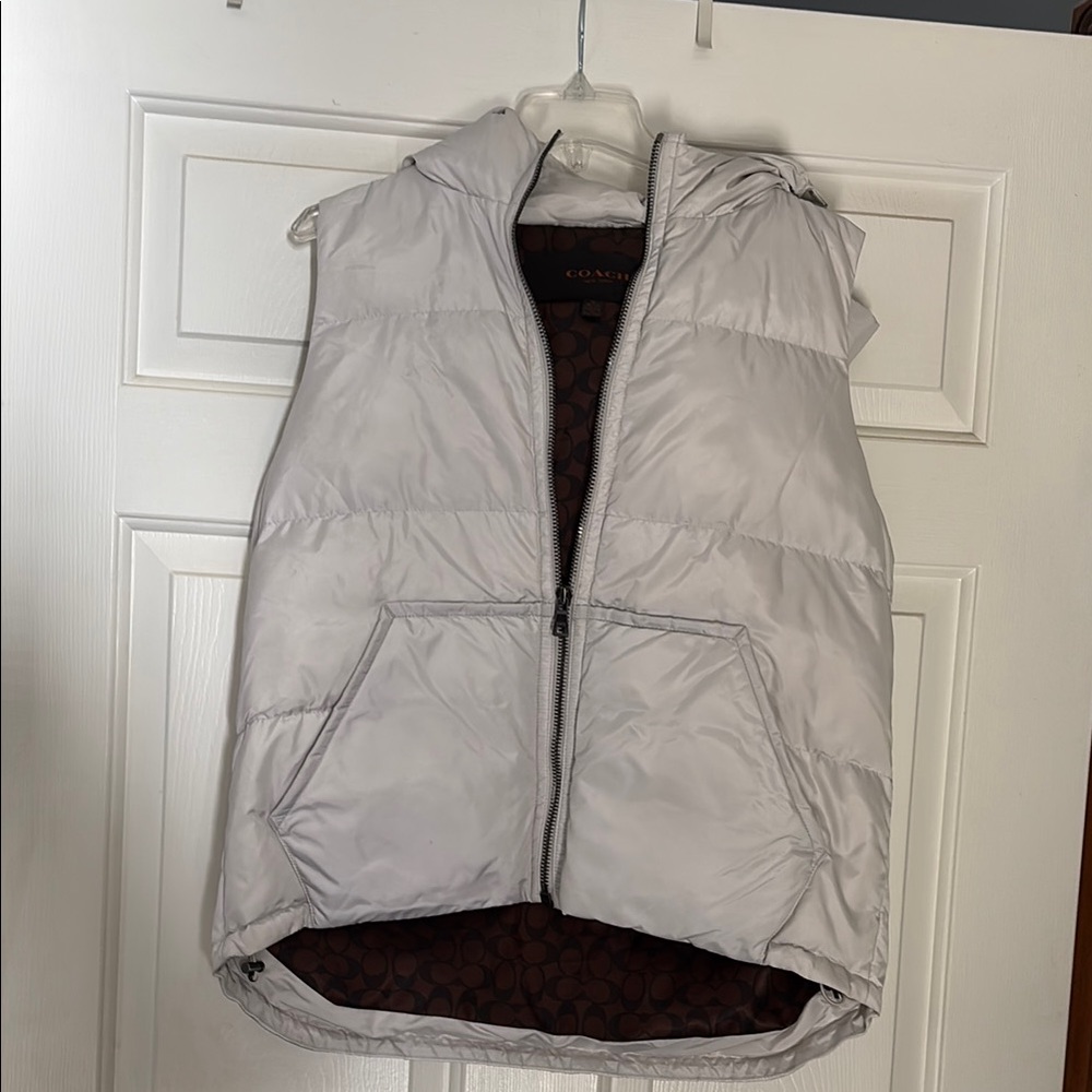Coach Gray Puffer Vest
